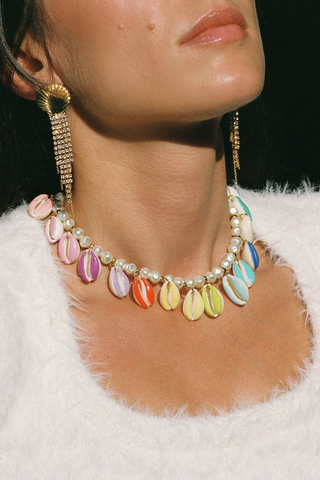 The Shell Dealer - "It's Not A Barbie" Necklace - Pink/Gold