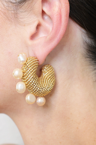 Julietta - Riviera Queen Earrings - White