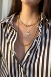 Talis Chains - Mini Heart Pendant Necklace - Mother of Pearl