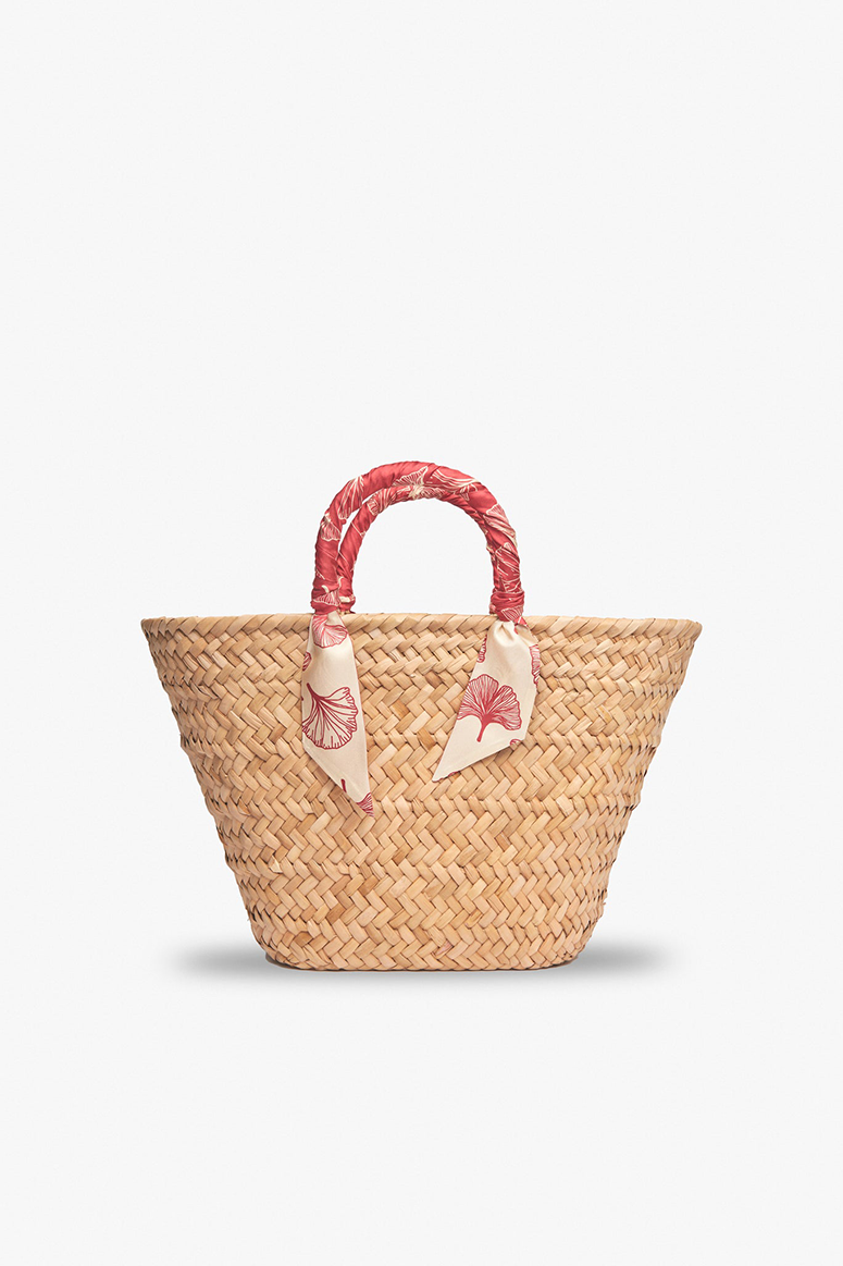 KAYU - Mei Straw Scarf Tote Bag - Red