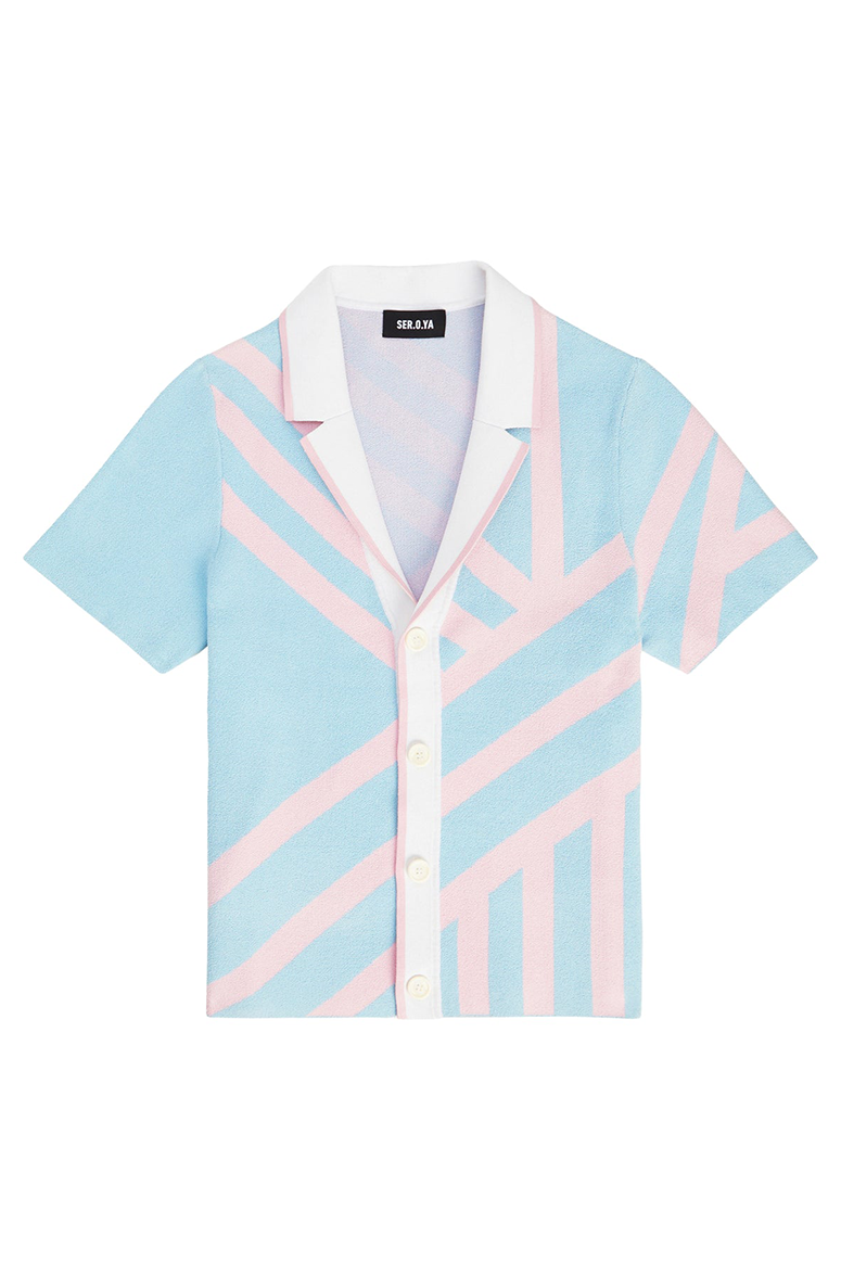 SER.O.YA - Men's Lei Shirt - Blue/Pink