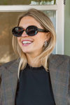 LINDA FARROW - Christie Oversized Sunglasses - Black