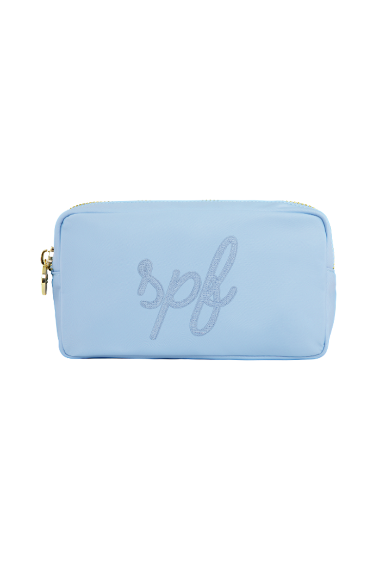 Stoney Clover Lane - "SPF" Embroidered Small Pouch - Periwinkle