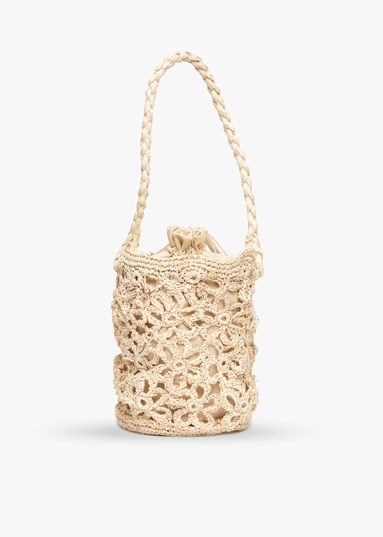 Kayu Bucket Bag Kayu Wicker Bag KAYU Edie Knitted Straw Bucket Bag