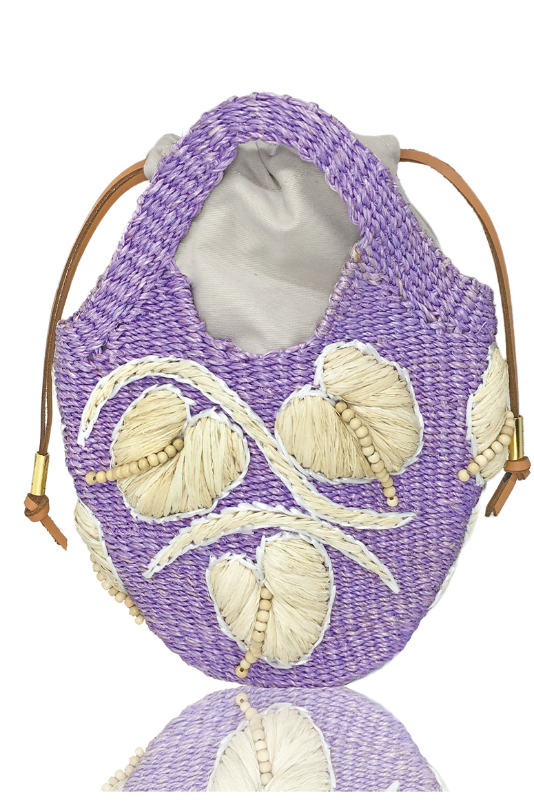 Aranáz - Anthurium Mini Handbag - Lilac/Natural