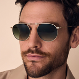 KREWE - RAMPART FOLD Sunglasses - 12K + Green Tea