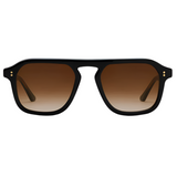 KREWE - ZANDER Sunglasses - Black + Black Tea