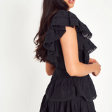 LoveShackFancy - Gwen Ruffle Mini Dress - Black