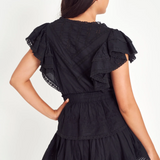 LoveShackFancy - Gwen Ruffle Mini Dress - Black