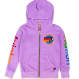 Aviator Nation - Kids Zip Hoodie - Neon Purple