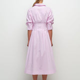 SIMKHAI - JAZZ PINTUCK MIDI DRESS - Tulip