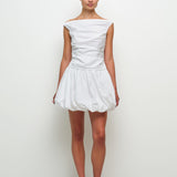 SIMKHAI - SALINA COTTON BUBBLE MINI DRESS - White