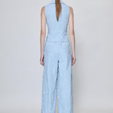 SIMKHAI - ARABELLA JACQUARD TOP - Sky