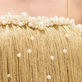 PatBO - Aurea Crochet Mini Dress - Gold