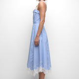 Simkhai - AVALEIGH COTTON LACE MIDI DRESS - OXFORD BLUE STRIPE