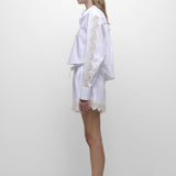 Simkhai - RENATA CROPPED BUTTON DOWN SHIRT - White