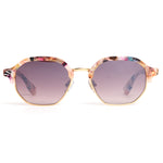 rainbow tortoise frame purple lens sunglasses