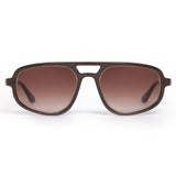 brown lens black framed sunglasses