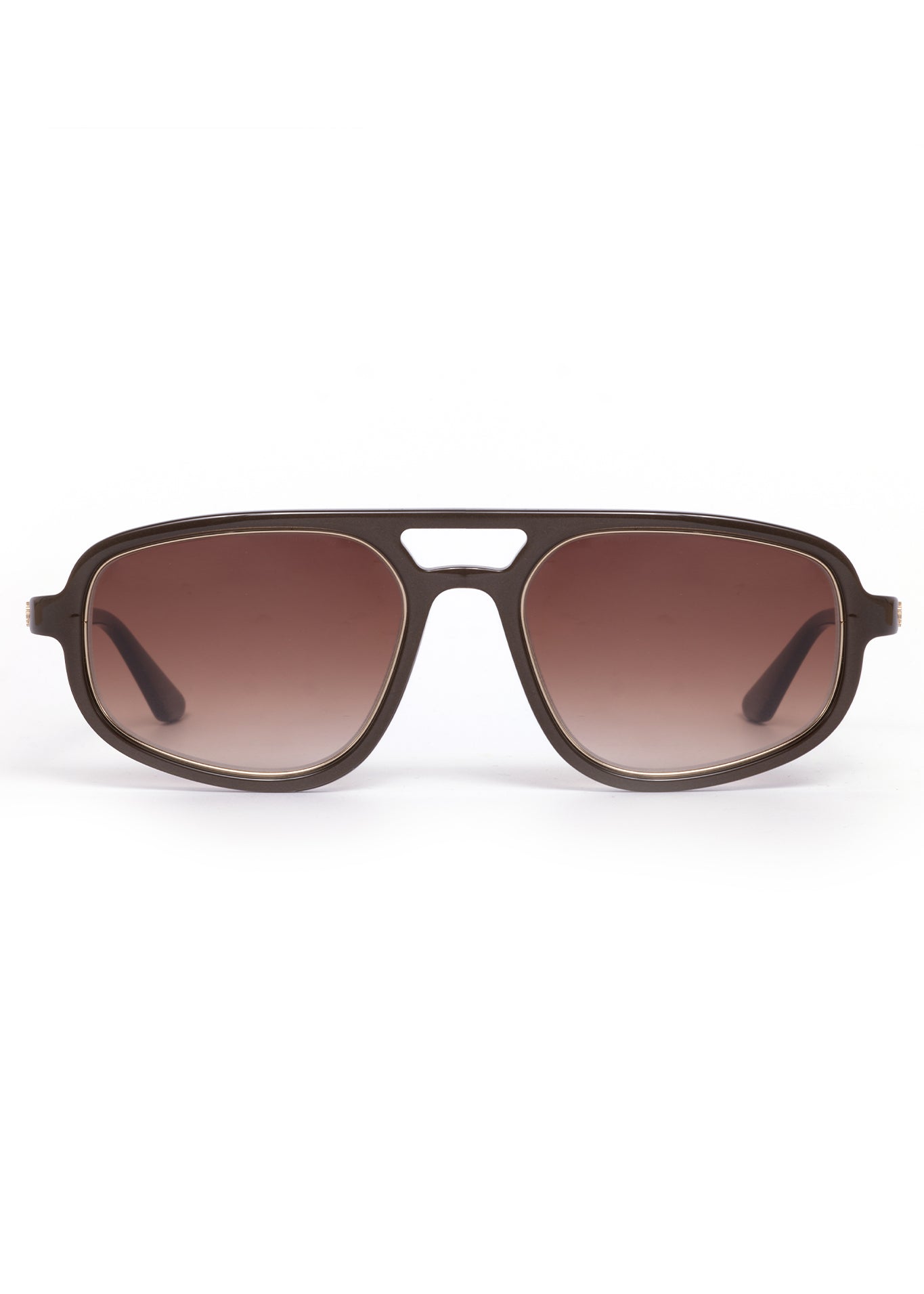 brown lens black framed sunglasses