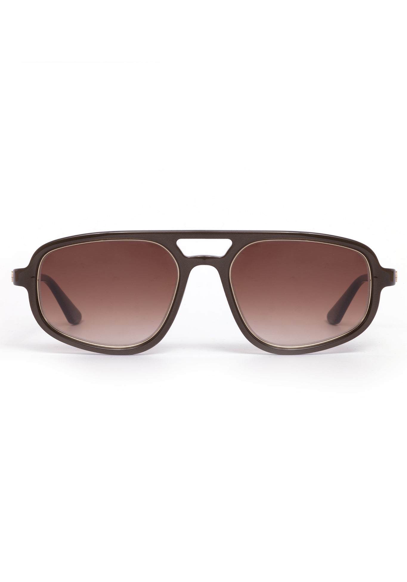 brown lens black framed sunglasses