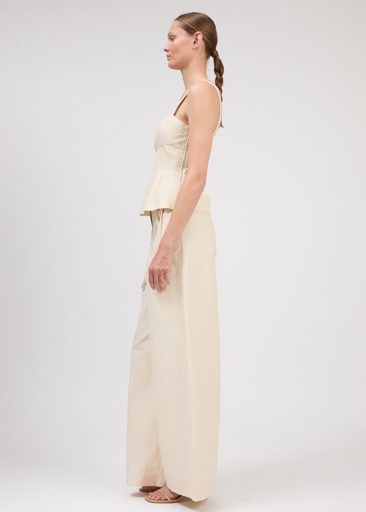 Simkhai - LEROY PLEATED WIDE LEG PANT - STONE