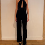 PatBO - Maria Velvet Jumpsuit - Black