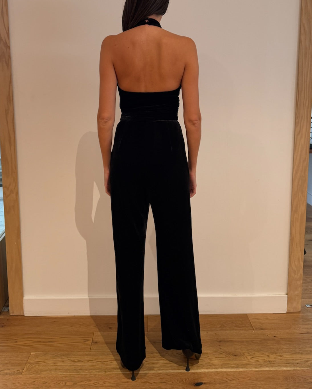 PatBO - Maria Velvet Jumpsuit - Black
