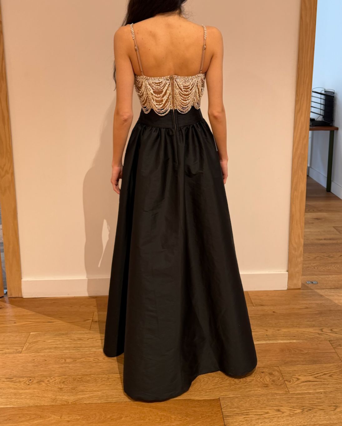PatBO - Dora Tafetta Long Dress - Black
