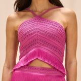 PatBO - Amethyst Fringe Top - Purple