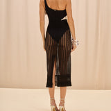 PatBO - Selene Mesh Beach Dress - Black