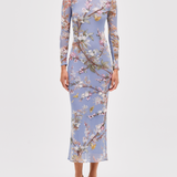 PatBO - Delicata Embroidered Tulle Midi Dress - Lilac