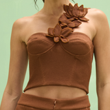 PatBO - Cora Knit Top - Brown