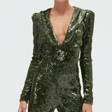 PatBO - Bossa Sequin Bodysuit - Green