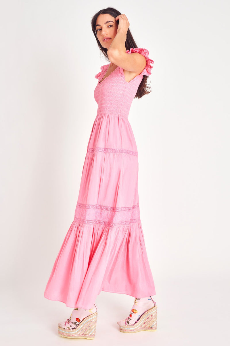 LoveShackFancy - Chessie Maxi Dress - Vivid Pink
