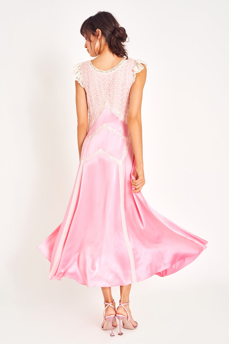 LoveShackFancy - Provencia Silk Maxi Dress - Sweet Pink