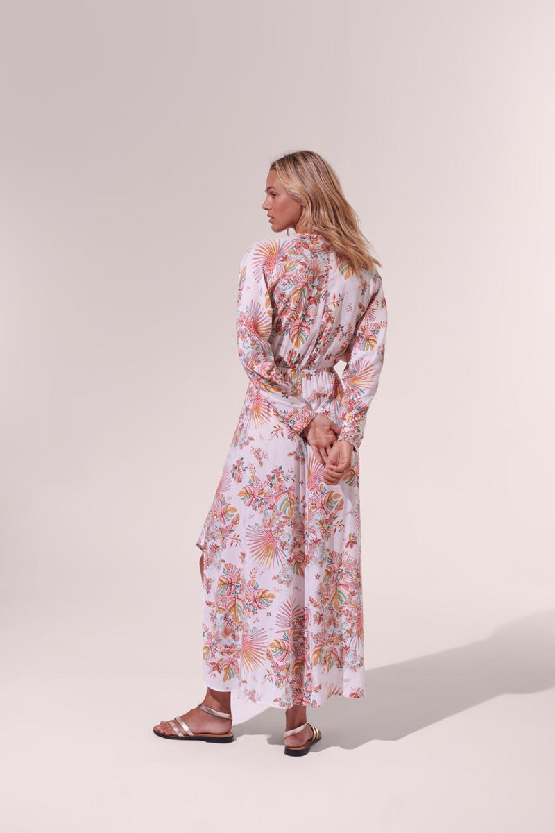 Poupette St. Barth - Ilona Long Dress - Pink Rainforest