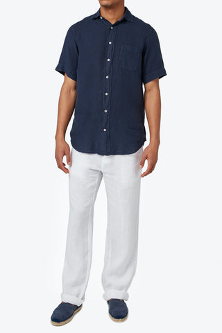 Love Brand & Co - Men's Abaco Linen Shirt - Deep Blue