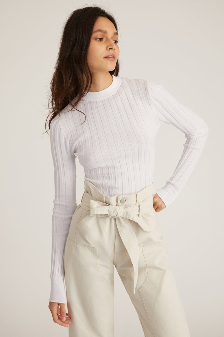 Marissa Webb - Bo Paper Bag Canvas Patched Boyfriend Pant - Oat