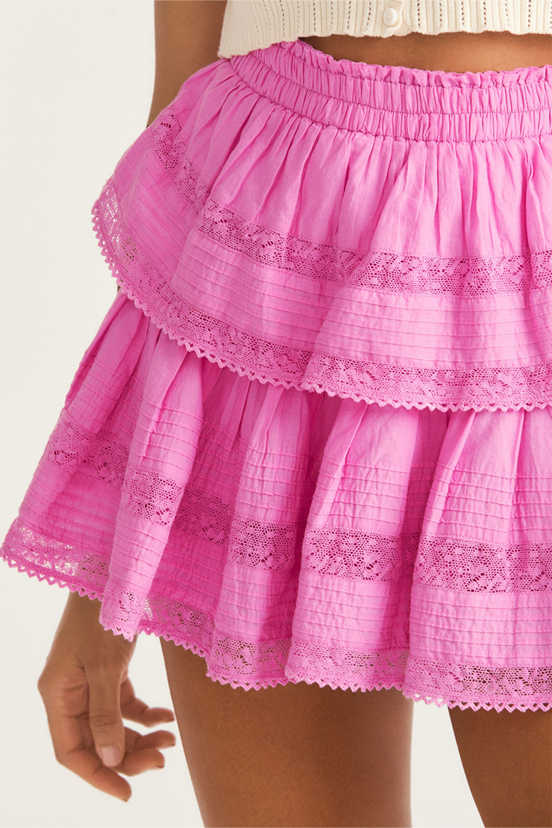 LoveShackFancy - Ruffle Mini Skirt - Rose Bloom