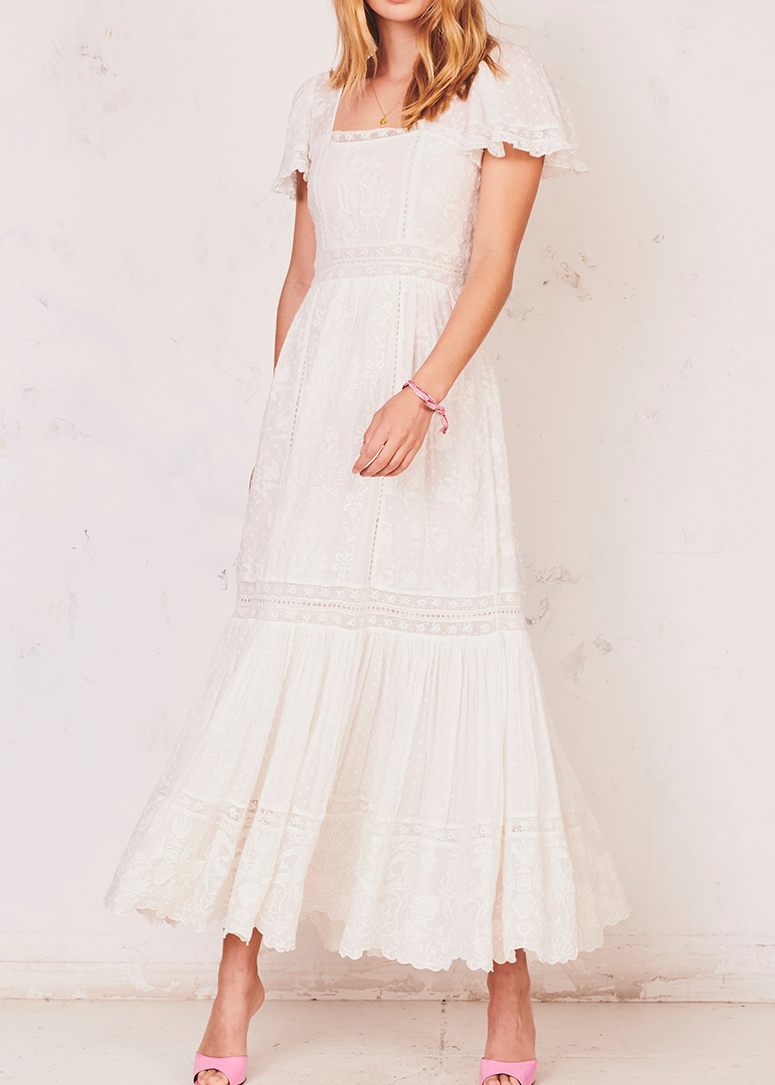 LoveShackFancy - Norma Midi Dress - White