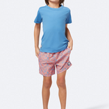 Tom & Teddy - Boys' Coral Swim Trunks - Blue & Orange