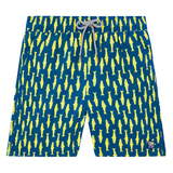 Tom & Teddy - Men's Sardines Swim Trunks - Navy & Yellow