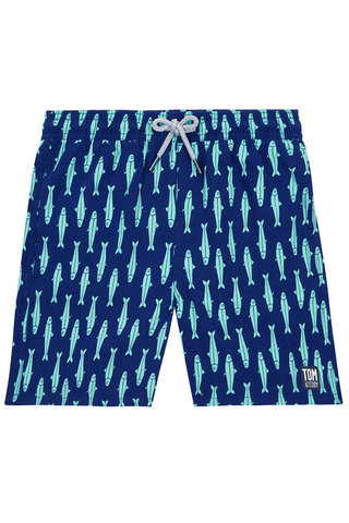 Tom & Teddy - Men's Starfish Swim Trunks - Fresh Green & Blue