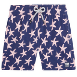 Tom & Teddy - Boys' Starfish Swim Trunk - Blue & Blush