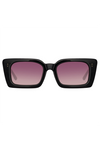 LINDA FARROW - Nieve Rectangular Sunglasses - Black/Wine