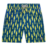 Tom & Teddy - Boys' Sardines Swim Trunks - Navy & Yellow
