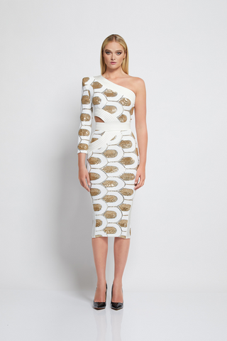 ZHIVAGO - Tau Ceti Mini Dress - White/Gold