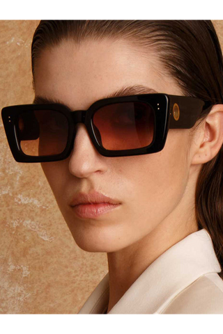 LINDA FARROW - Sierra Oversized Sunglasses - Amber