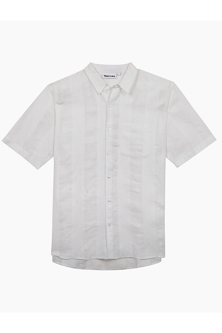 Thorsun - Short Sleeve Linen Button Down - White