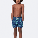 Tom & Teddy - Boys' Sardines Swim Trunks - Ink Blue & Green